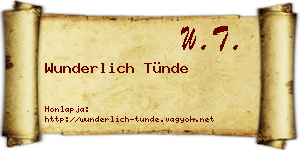 Wunderlich Tünde névjegykártya